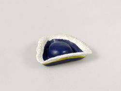 Haefelin Dreispitz Hut blau/weiß handbemalt Frankreich 18. Jhd. 