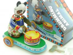 MS 565 Drumming Animal Panda Uhrwerk Blechspielzeug China OVP SG 