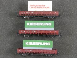 Roco 46031 Konvolut 3x Rungenwagen Container Kieserling DB 