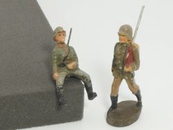 Elastolin 2x Figur Soldaten 1930er Masse Figuren Wehrmacht 