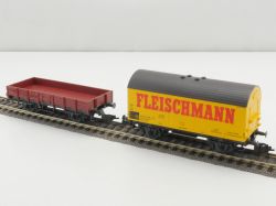Fleischmann 2x Güterwagen Eigenwerbung DB DC H0 