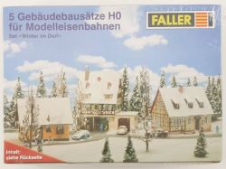 Faller Set Winter im Dorf Modellbahn Häuser H0 in Folie NEU! OVP 