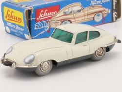 Schuco 1047/1 Micro Racer Jaguar E-Type weiß Uhrwerk 1960er! OVP 