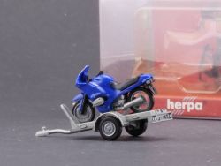 Herpa 051224 BMW-Motorrad auf Anhänger Trailer 1:87 H0 NEU! OVP 