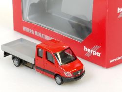 Herpa 047302 MB Sprinter 2006 DoKa-Pritsche rot 1:87 NEU! OVP ST 