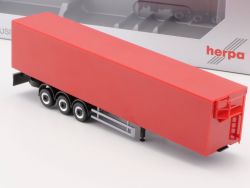 Herpa 3-Achs-Koffer-Auflieger rot für Modell-LKW 1:87 NEU! OVP SG 