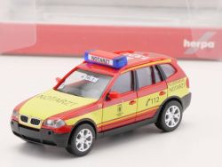 Herpa 049030 BMW X3 TM Notarzt Feuerwehr München NEU! OVP 