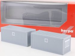 Herpa 053600 2x Bau-Container Bürocontainer grau 1:87 NEU! OVP ST 