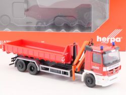 Herpa 306188 MB Actros M LKW mit Kran Feuerwehr Aachen NEU! OVP 