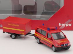 Herpa 046541 MB Vito Bus mit Anhänger Feuerwehr 1:87 NEU! OVP 