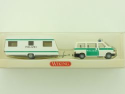 Wiking 1041635 Polizei VW Caravelle mit Wohnwagen 1:87 TOP! OVP 