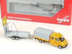 Herpa 046602 MB Sprinter Verkehrssicherung Anhänger NEU! OVP SG 