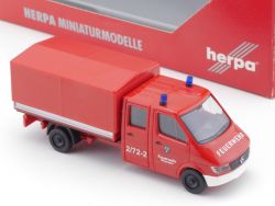 Herpa 046329 MB Sprinter Pritsche/Plane Feuerwehr Wiesbaden  OVP SG 