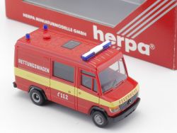 Herpa 045902 MB Vario T2 Rettungswagen 112 Feuerwehr NEU! OVP 