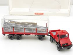 Wiking 3920327 Unimog U 140 Rungenanhänger und Ladung NEU!  OVP ST 